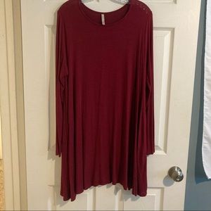 Long Sleeve Maroon Dress